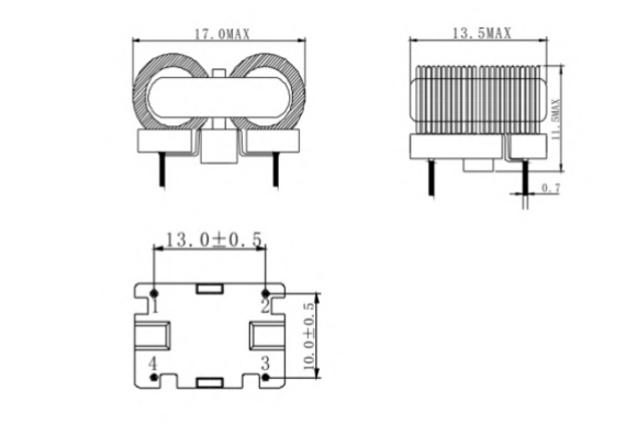 10mH 0.75A Flat Common Mode SMD Inductors